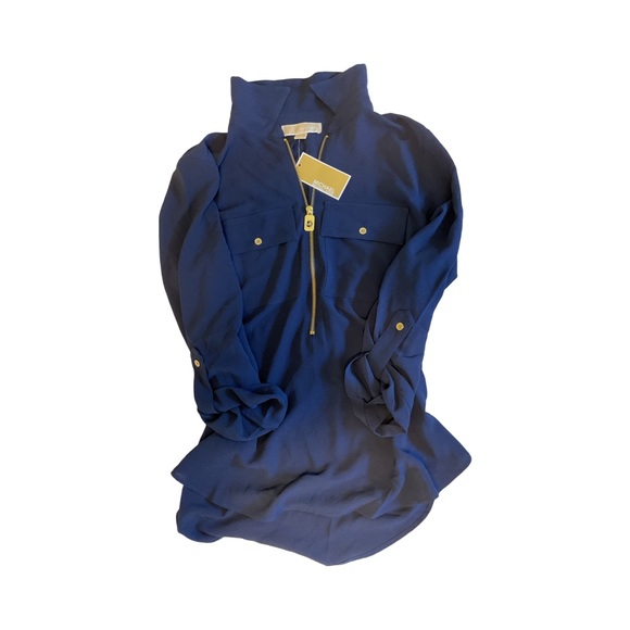 NWT | NAVY BLOUSE BY MICHAEL KORS | SIZE M - Picture 8 of 11
